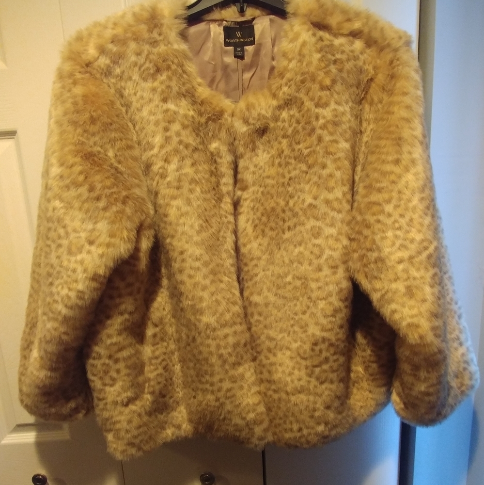 NWT faux animal fur warm winter jacket